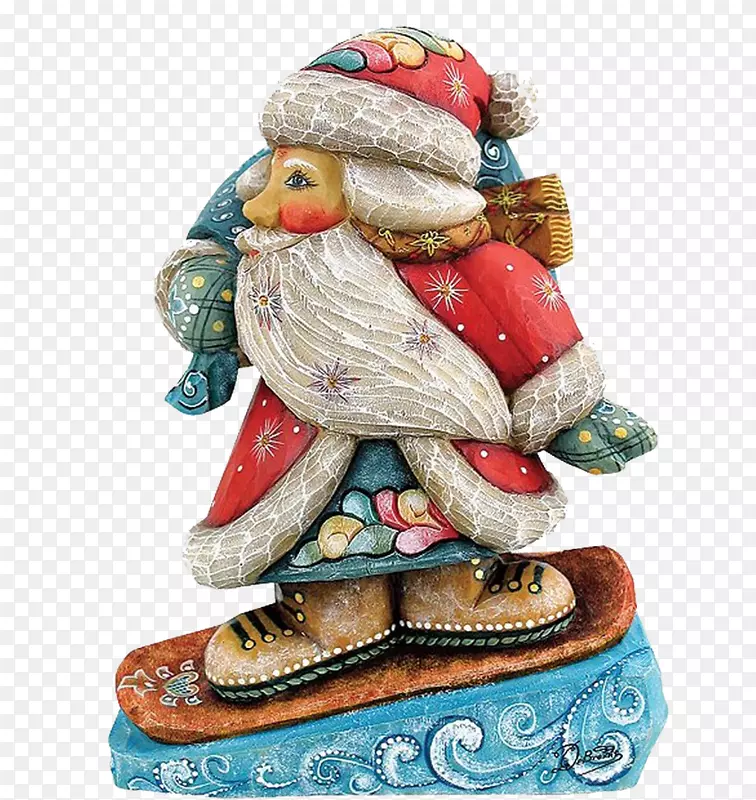 Ded Moroz圣诞老人圣诞装饰品小雕像-圣诞老人