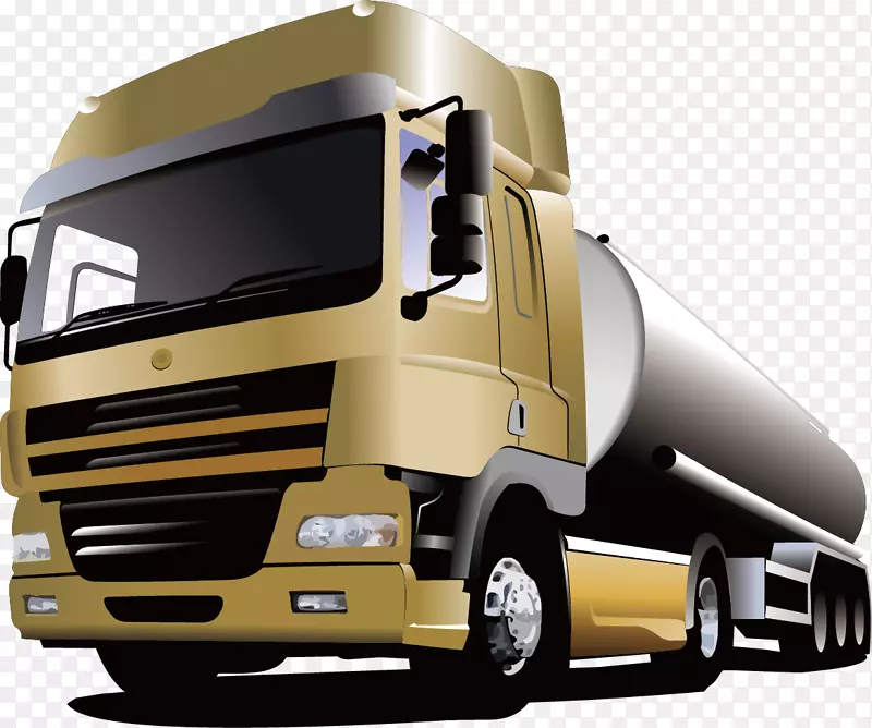 油罐车免版税插画-卡通卡车拖车