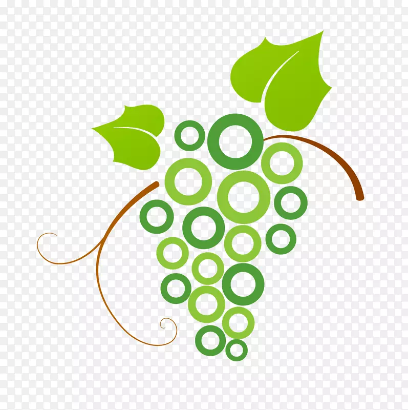 普通葡萄-绿色，新鲜葡萄标志