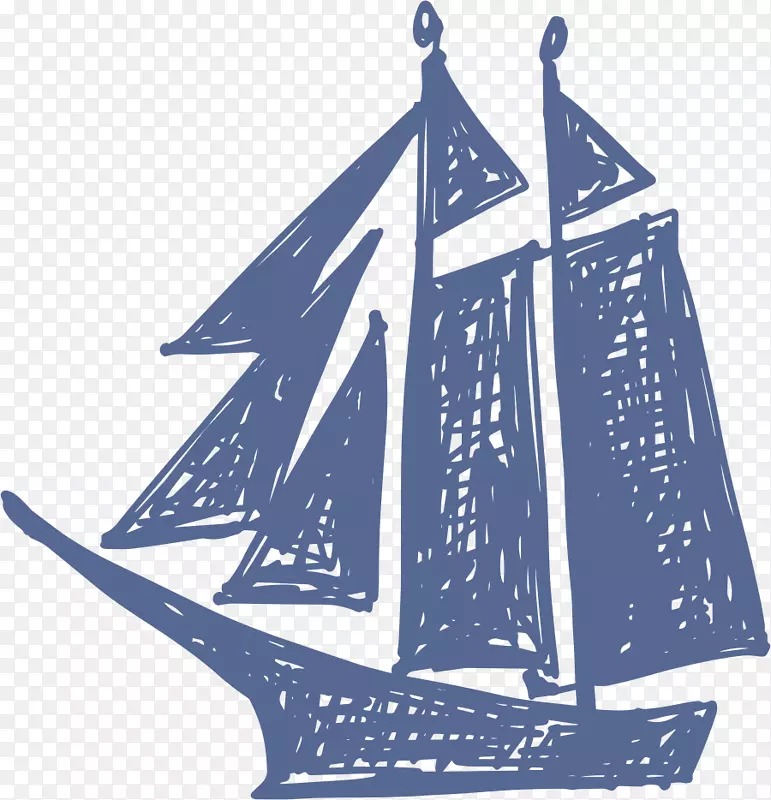 帆船插图.手绘帆船