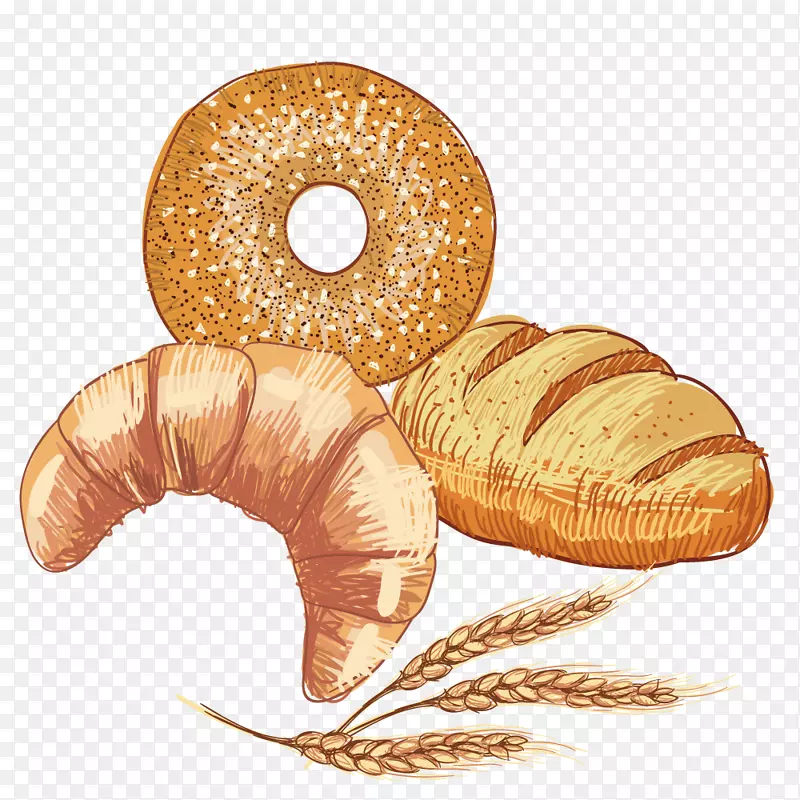 甜面包圈，牛角面包圈-面包菜单