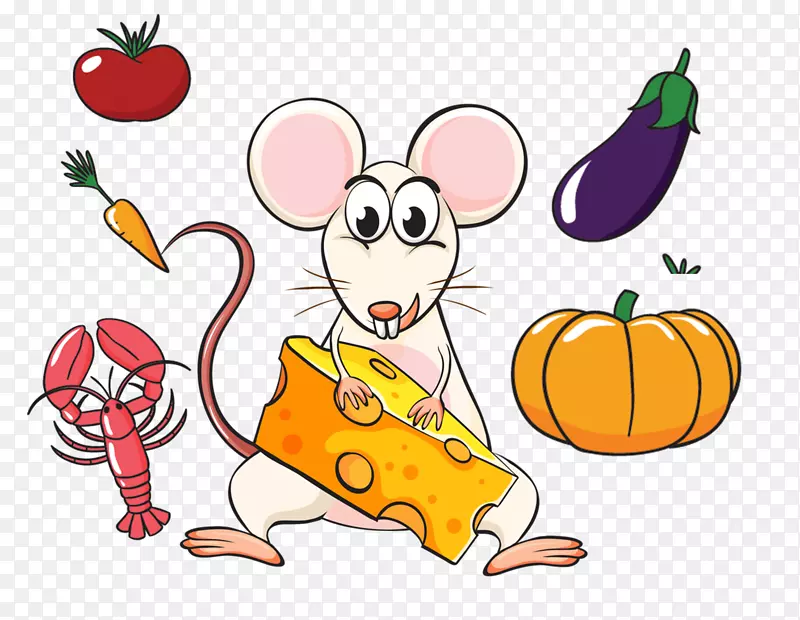 鼠标老鼠插图-小老鼠偷奶酪