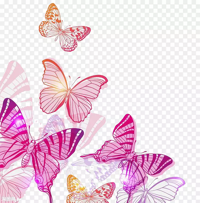 蝴蝶版税-免费剪贴画-粉红色蝴蝶