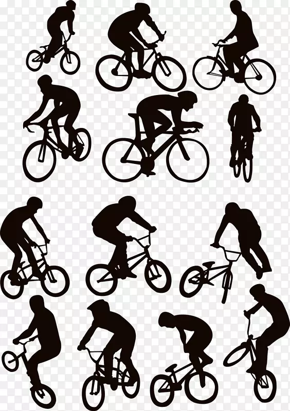 自行车剪影运动-自行车极限运动