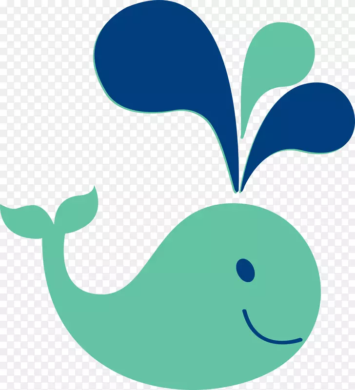 白鲸免费内容蓝鲸剪贴画-浅绿色水鲸