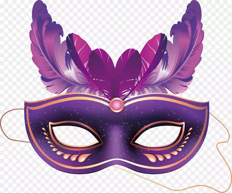 威尼斯狂欢节巴西狂欢节面具化妆舞会紫色面具载体
