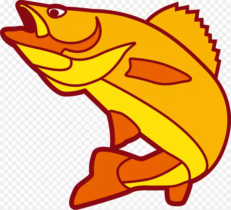 鱼类剪贴画-黄色大鱼
