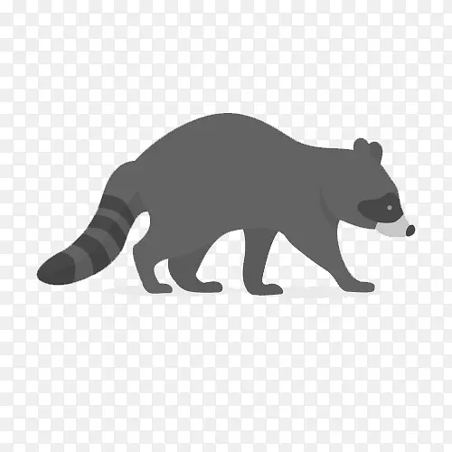 浣熊动物-创意拉小手绘浣熊免费