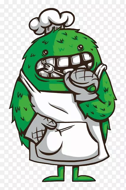 插画艺术插图-伊夫毛怪物厨师