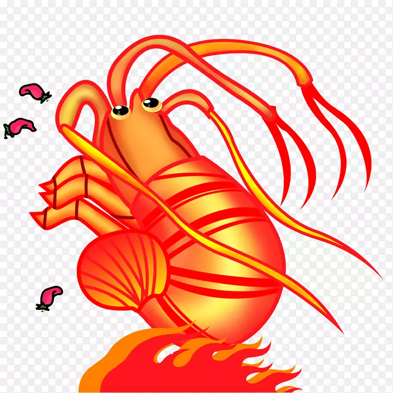 龙虾Palinurus卡通插图-龙虾扣免费照片