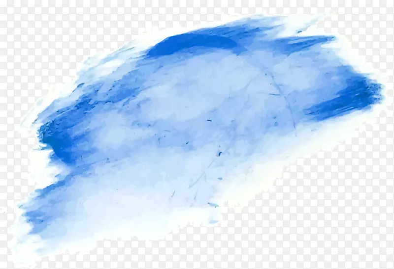 水彩画-蓝色手绘涂鸦刷