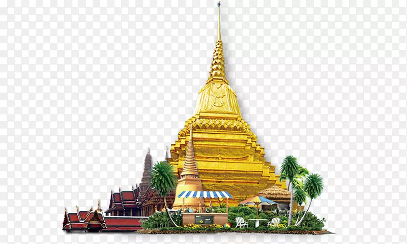 普吉省寺庙瓦特图标-泰国寺庙元素