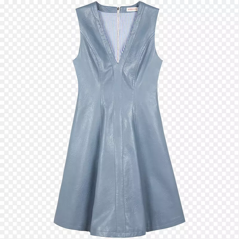 连衣裙无袖衬衫服装粉蓝色连衣裙