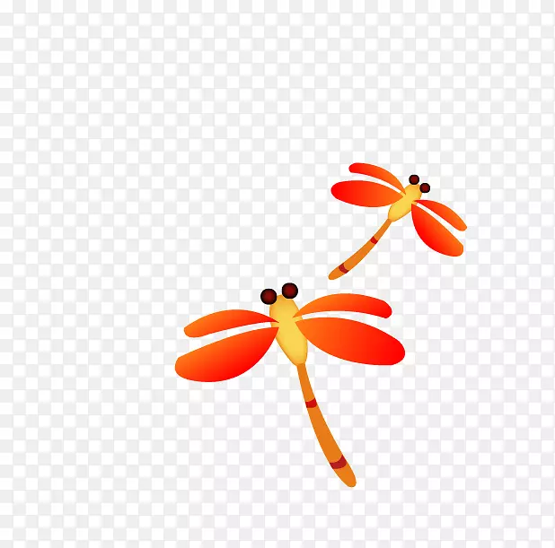 昆虫卡通-红蜻蜓
