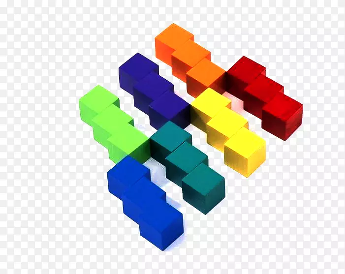 立方体玩具块彩色偏移色创意立方体
