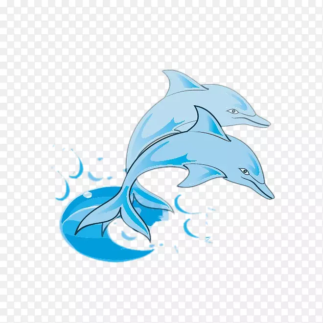 宽吻海豚剪贴画-蓝色海豚