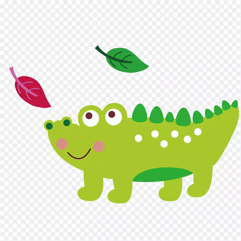 鳄鱼插图-绿色鳄鱼