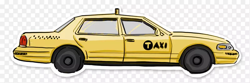 出租车车辆牌号汽车设计手绘出租车