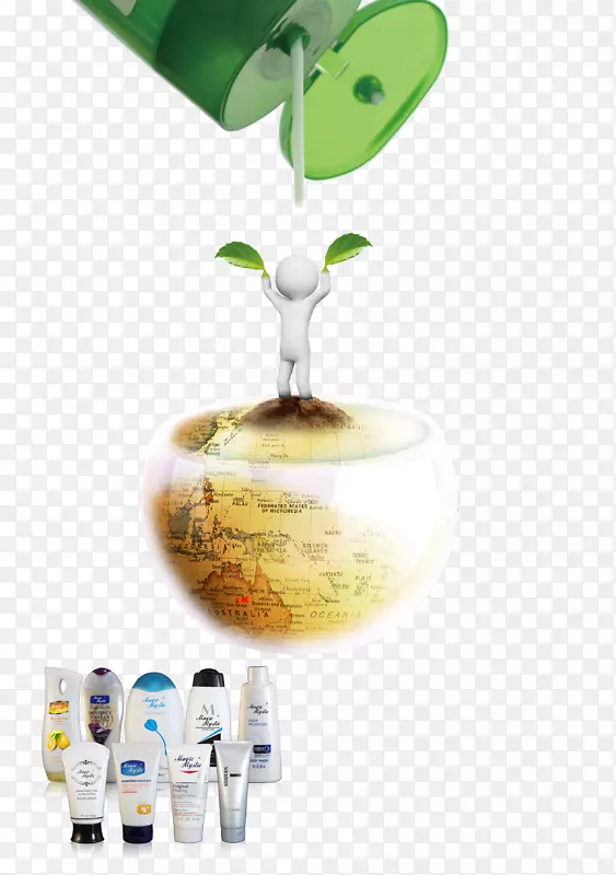 海报果汁创意设计师-洗发水创意海报