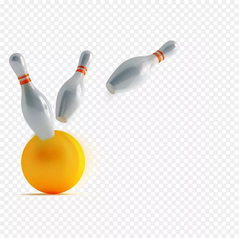2014年亚运会保龄球十针橙色保龄球打飞三瓶