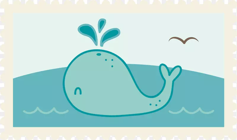 鲸鱼动画下载剪辑艺术-卡通鲸鱼喷水机