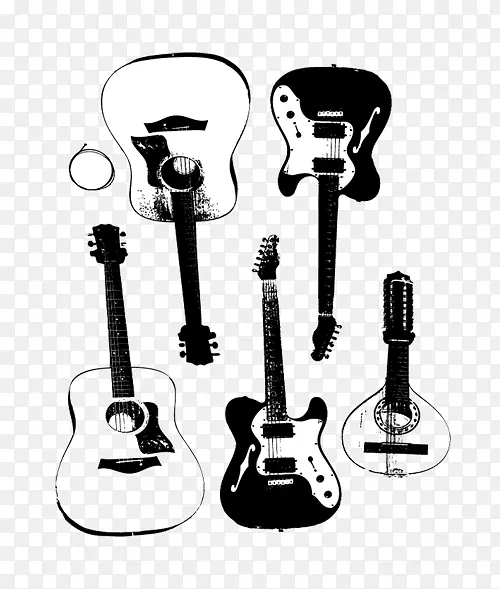 吉他扩音器乐器剪辑艺术-许多吉他
