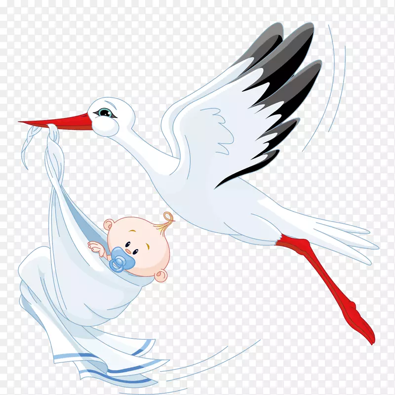 幼鹳男孩剪贴画-雕鸟