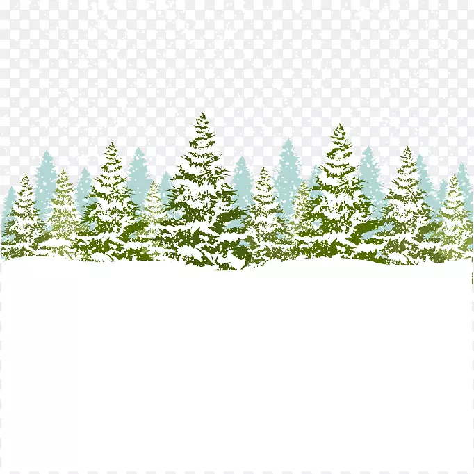 冬季版税-免费插图-圣诞树在雪地下