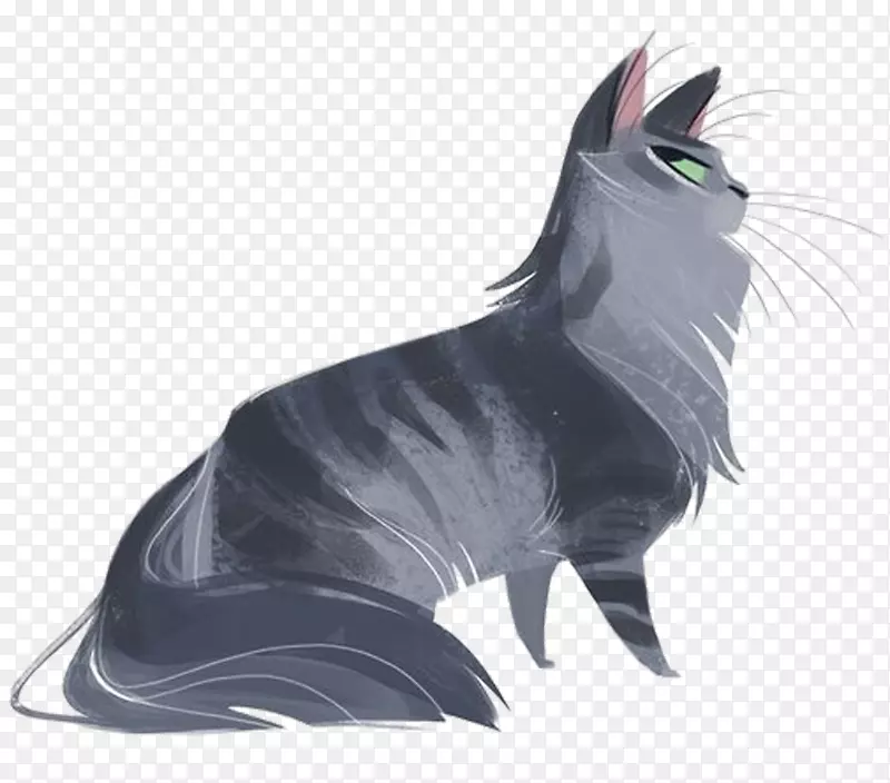 阿比西尼亚缅因州茧猫画战士.灰色小猫插图
