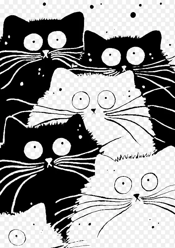 猫扔枕头垫亚麻布卡通猫