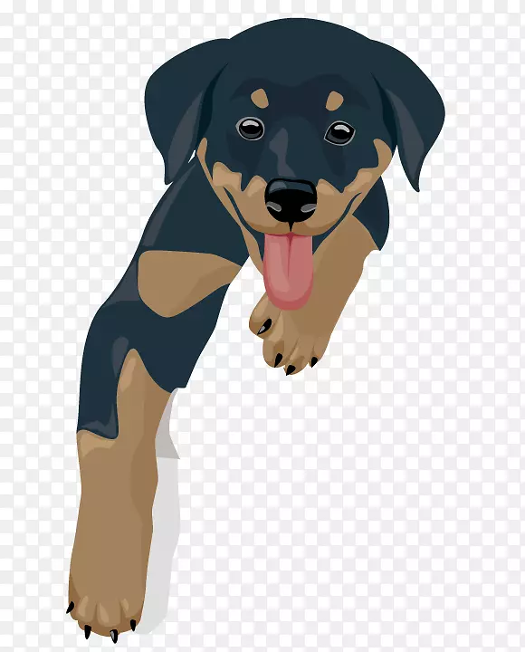 罗威勒斗牛犬西伯利亚哈士奇小狗剪贴画-可爱的黑色小狗
