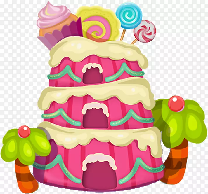 纸杯蛋糕棒棒糖馅饼蛋卷层蛋糕-卡通创意蛋糕