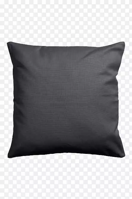 靠垫投掷枕头矩形图案-黑色帆布枕头