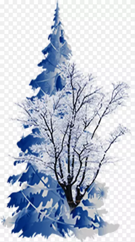 云杉圣诞树-蓝色雪树