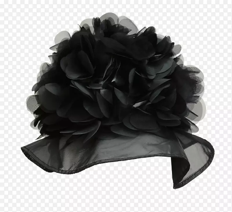 帽子手套帽夹艺术.黑色花帽
