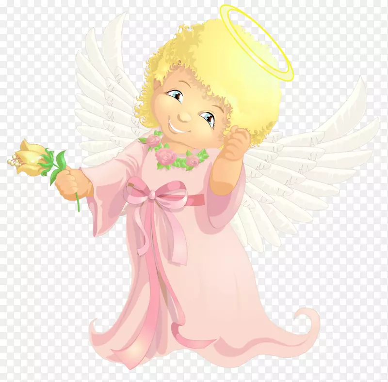 天使可爱剪贴画-花与天使