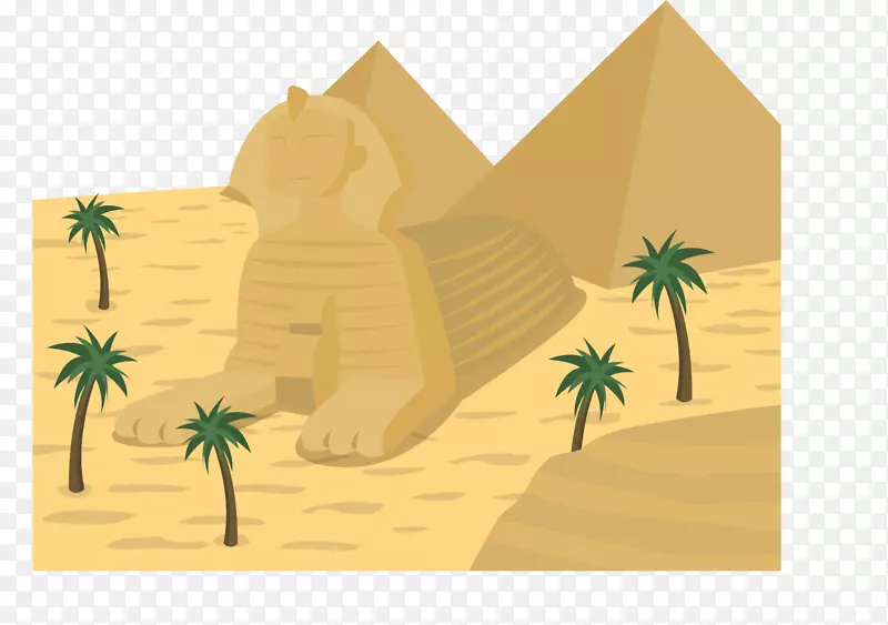 古埃及吉萨大金字塔大狮身人面像