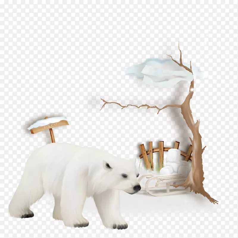 西部高原白狗苏格兰猎犬北极熊剪贴画卡通北极熊
