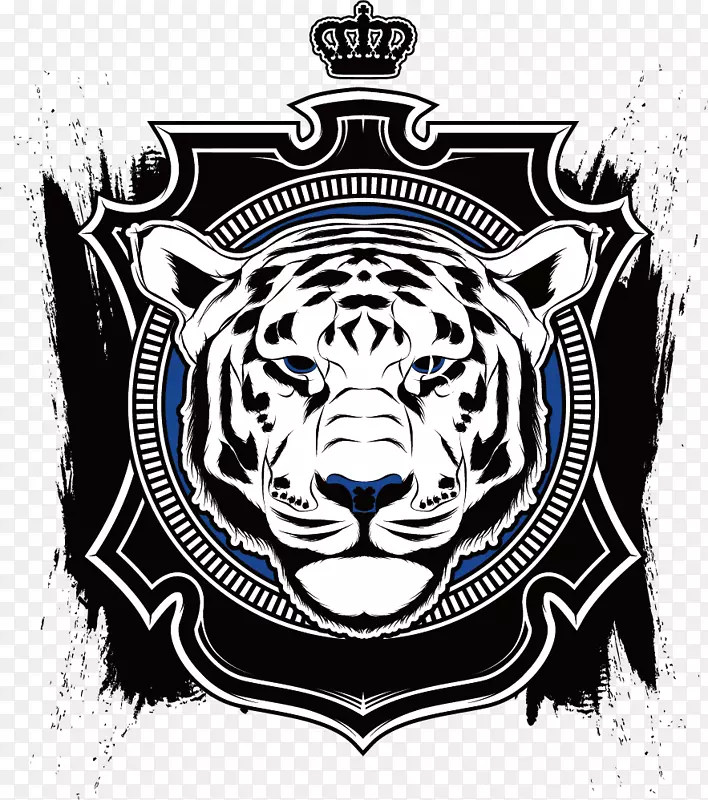 t恤孟加拉虎冠标志-虎徽