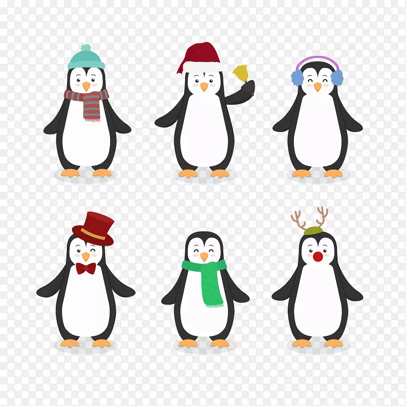 企鹅鸟卡通画-圣诞企鹅