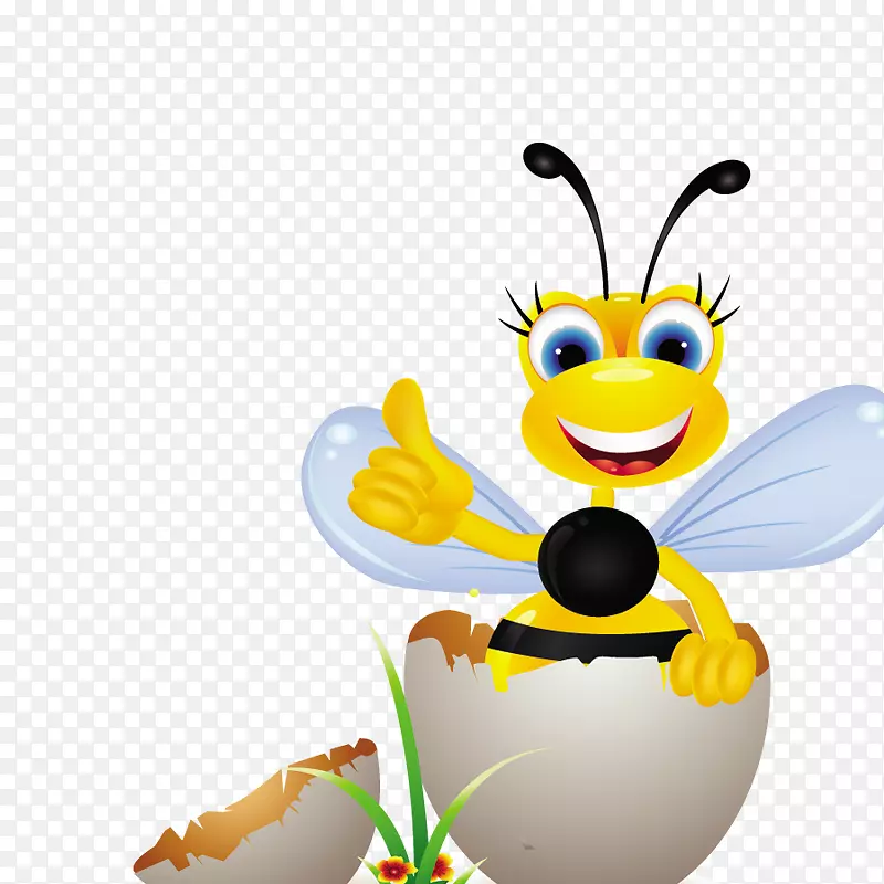 蜜蜂卡通画.装饰图案，昆虫