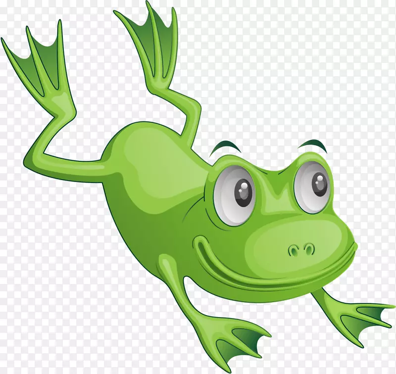 青蛙动画剪辑艺术-绿色卡通青蛙