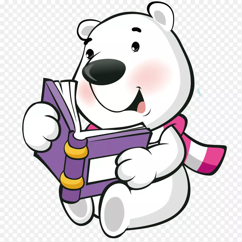 北极熊企鹅摄影剪辑艺术北极熊读一本书