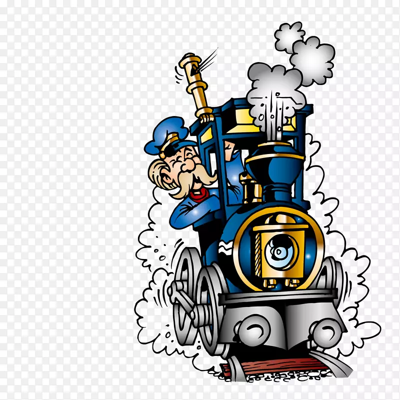 火车工程师蒸汽机车剪贴画-火车的老司机