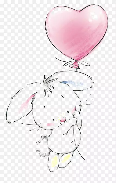 复活节兔子生日蛋糕兔画剪贴画-兔子
