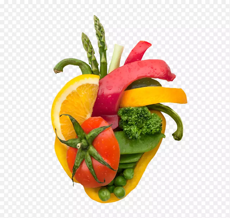 有机食品水果蔬菜心脏健康饮食-创意水果心脏