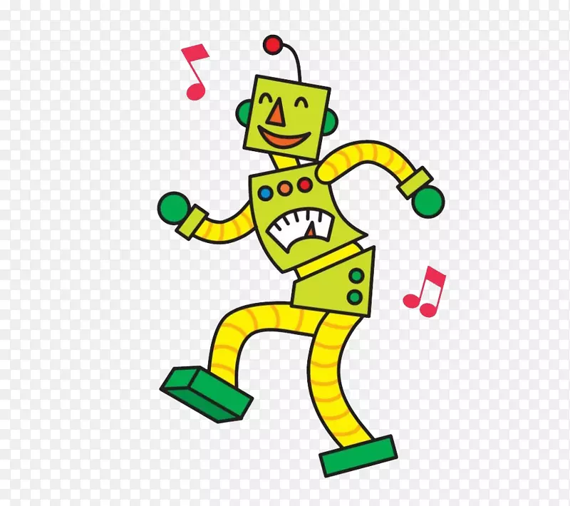 迪斯科机器人舞者卡通快乐机器人