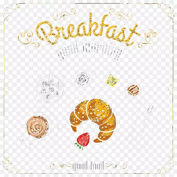 早餐菜单模板-手工绘制早餐