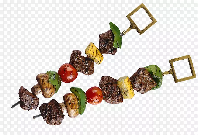 什锦烤肉串，土耳其菜，烧烤-两串肉图片