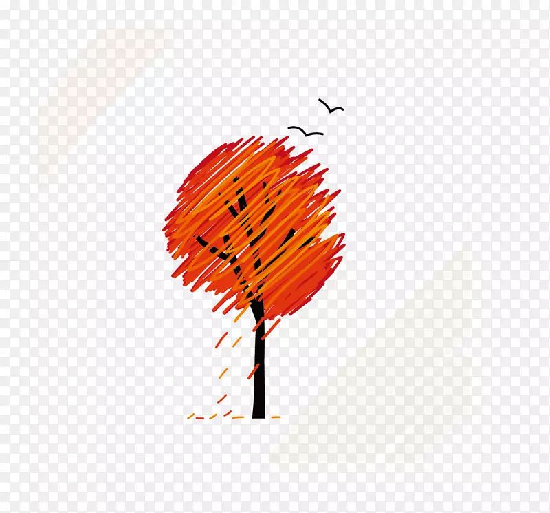 秋季平面设计剪贴画-秋树